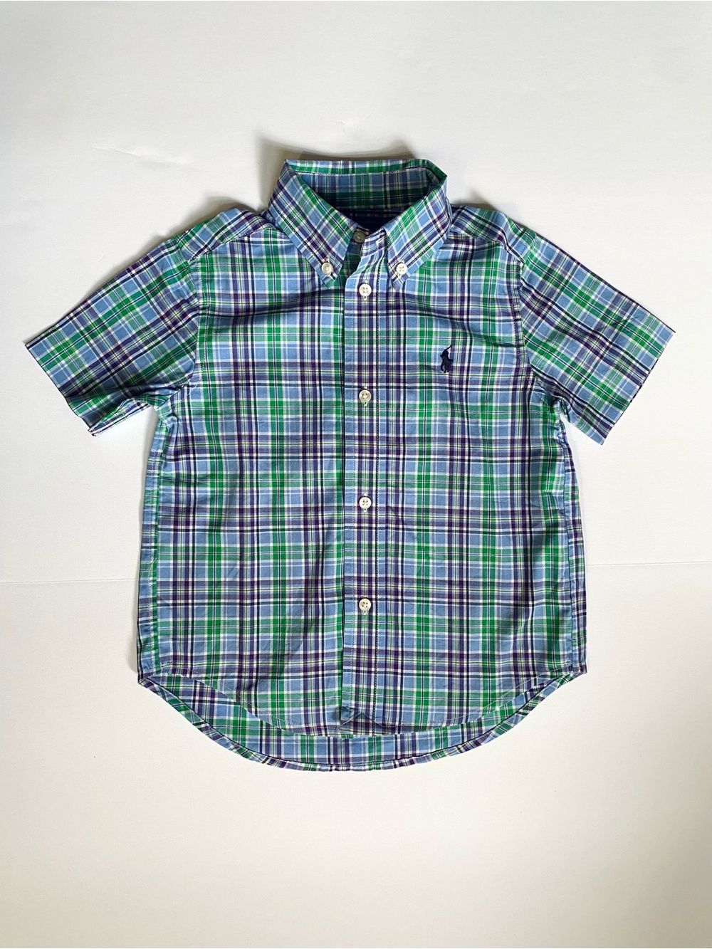 Ralph Lauren kids Plaid Short-Sleeve Button-Up Shirt - New with Tag